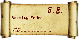 Bozsity Endre névjegykártya